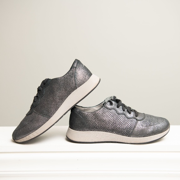 Dansko Shoes - DANSKO Christina Gray Metallic Leather Lace Up Comfort Sneakers Wm's 40 (US 9.5)